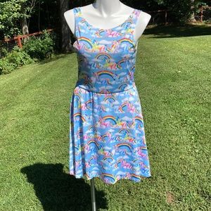 Lisa Frank Unicorn Rainbow Midi Dress